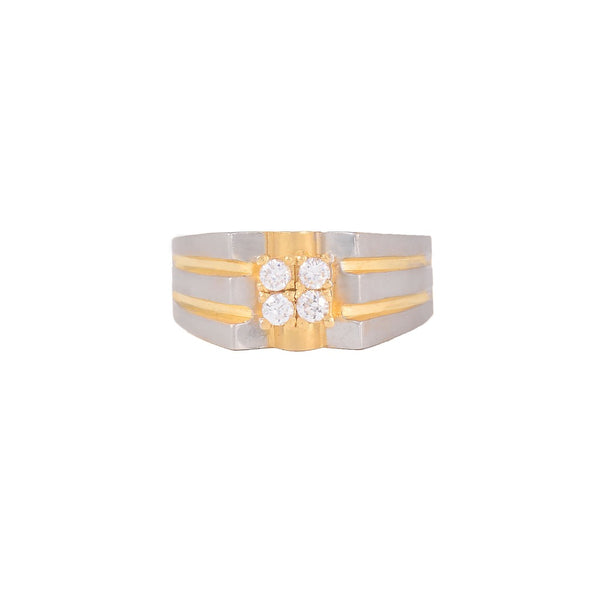 SILVER MATTE GOLD RING